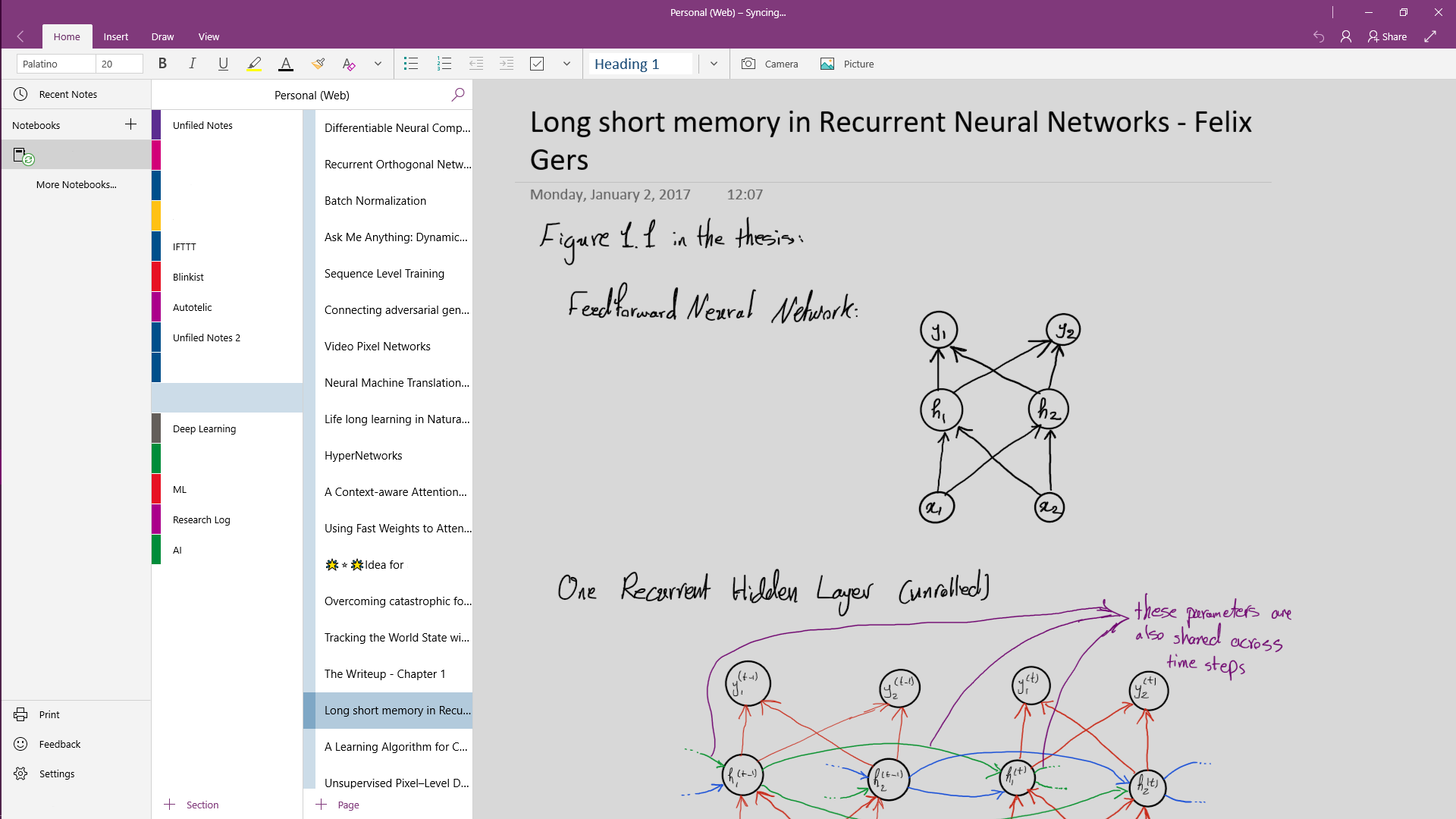 Taking notes in OneNote